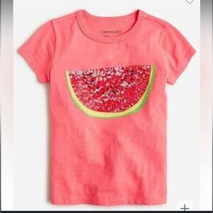J. Crew Cuts Girls' sequin watermelon graphic T-shirt in size small (12-14)